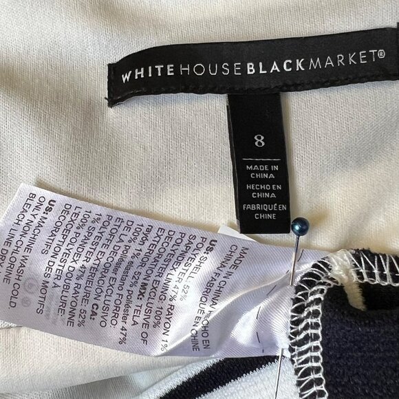 WHBM WHITE HOUSE BLACK MARKET STRIPE SHEATH DRESS SIZE 8 - Picture 11 of 11